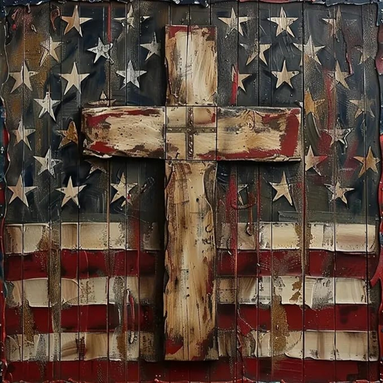 5D DIY Diamond Painting Kits for Adults, American Flag Cross Full Drill Embroidery Cross Stitch Crystal Rhinestone Paintings Pictures Arts Wall Decor Painting Dots Kits 11.8X11.8 inch